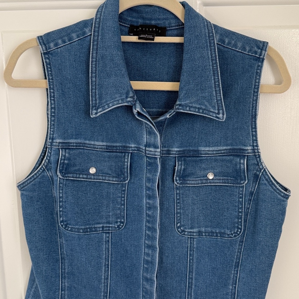 Sanctuary Denim Fitted Vest - Size Large - Picture 2 of 8